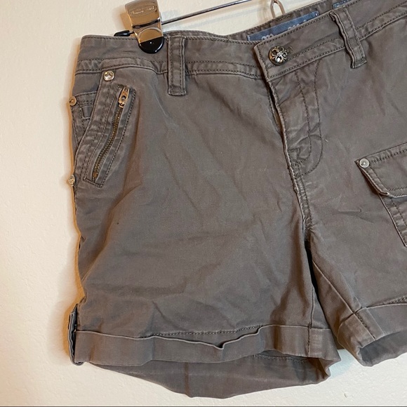 Miss Me Brown Embellished Cargo Shorts 